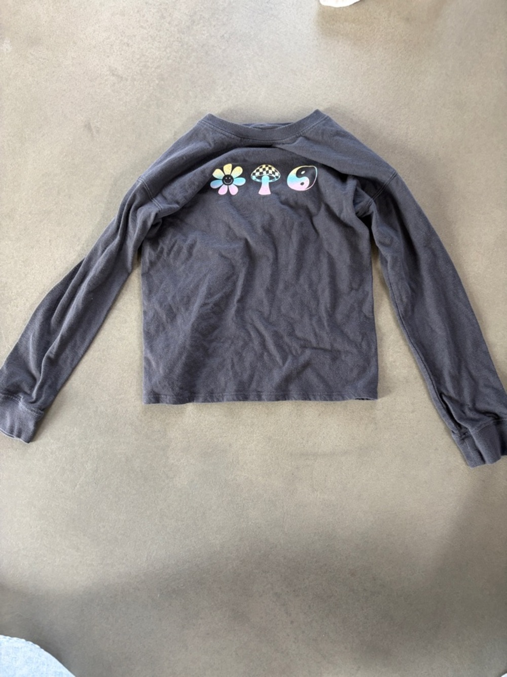 SO Charcoal Long-Sleeve Tee with Pastel Icons